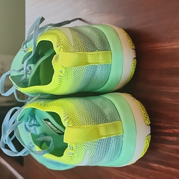 Nike Women's Light Blue and Neon Green Running Shoes - Picture 3 of 5